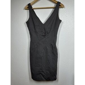 Banana Republic Dress Womens 8 Sleeveless Sheath V Neck Ruched Office Career Wor